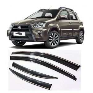 rain window door visor wind deflectors For Etios Cross - black
